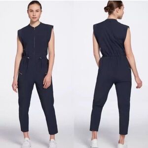 CALIA by Carrie Underwood Navy Blue Journey Sleeveless Pant Jumpsuit Size Small